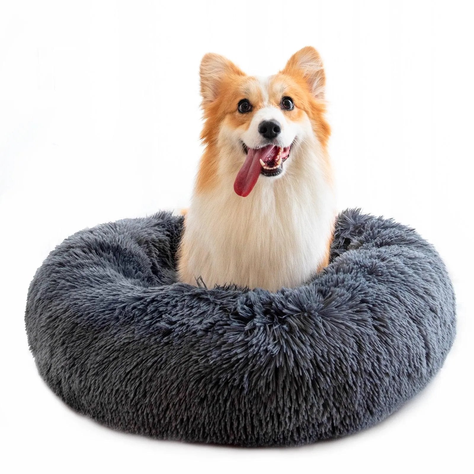 Plush Donut Pet Bed for Small Dogs & Cats - optimized image