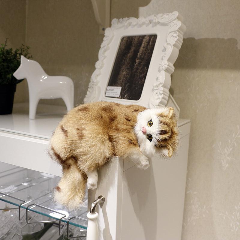 Sleeping Cat Plush Toy Set - Realistic Doll - optimized image