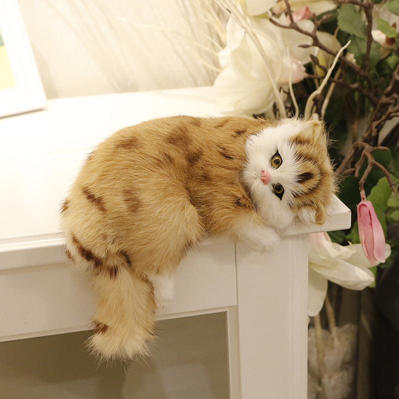 Sleeping Cat Plush Toy Set - Realistic Doll - optimized image