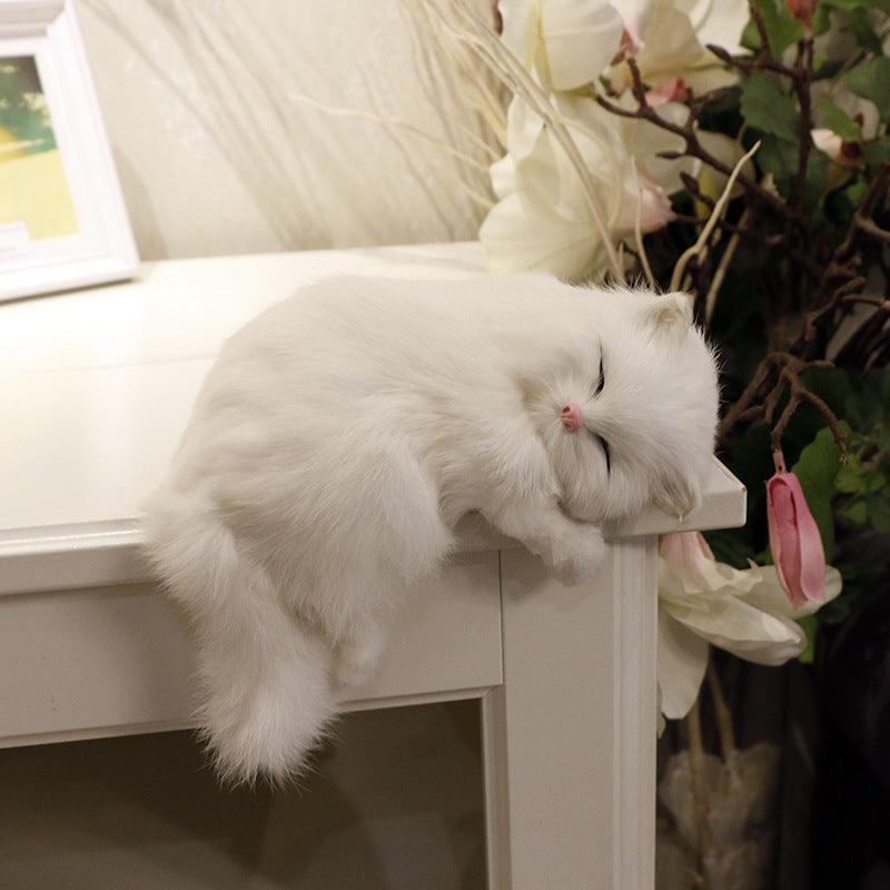 Sleeping Cat Plush Toy Set - Realistic Doll - optimized image