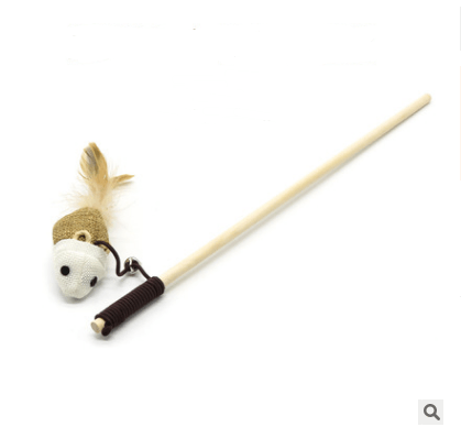 Whisker Whirligig: Handcrafted Solid Wood Cat Toy-1