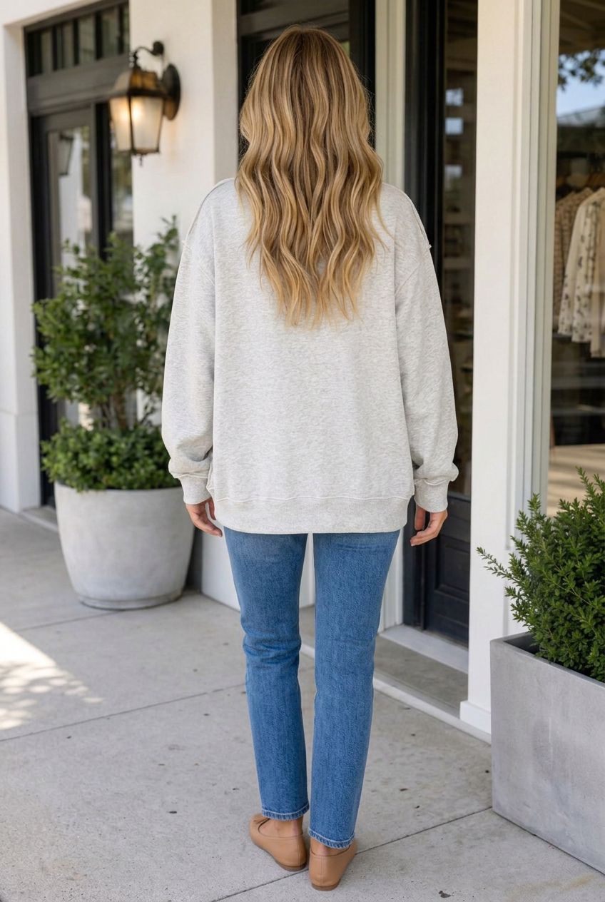 Regeena Mock Usa Slogan Pullover