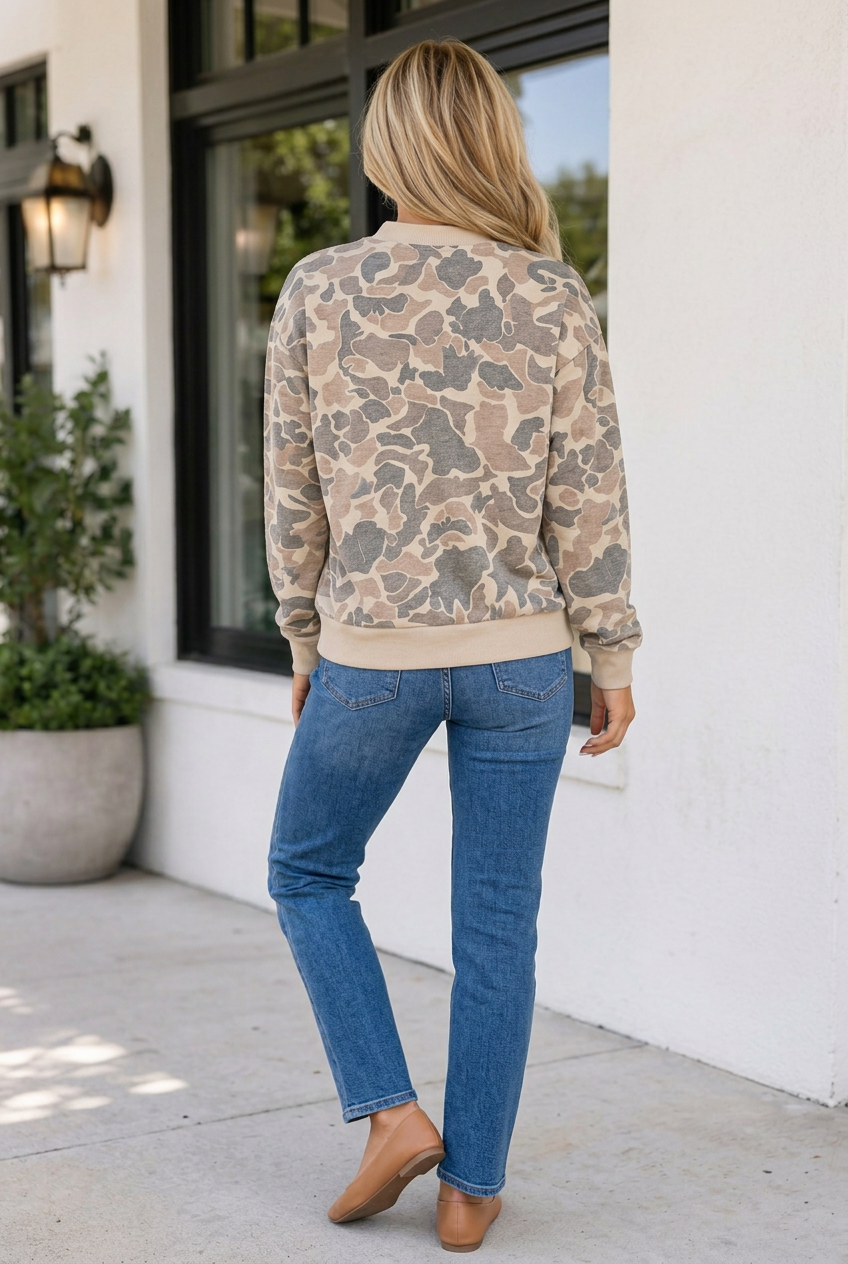Emeree Ribbed Trim Mock Long Sleeve Top