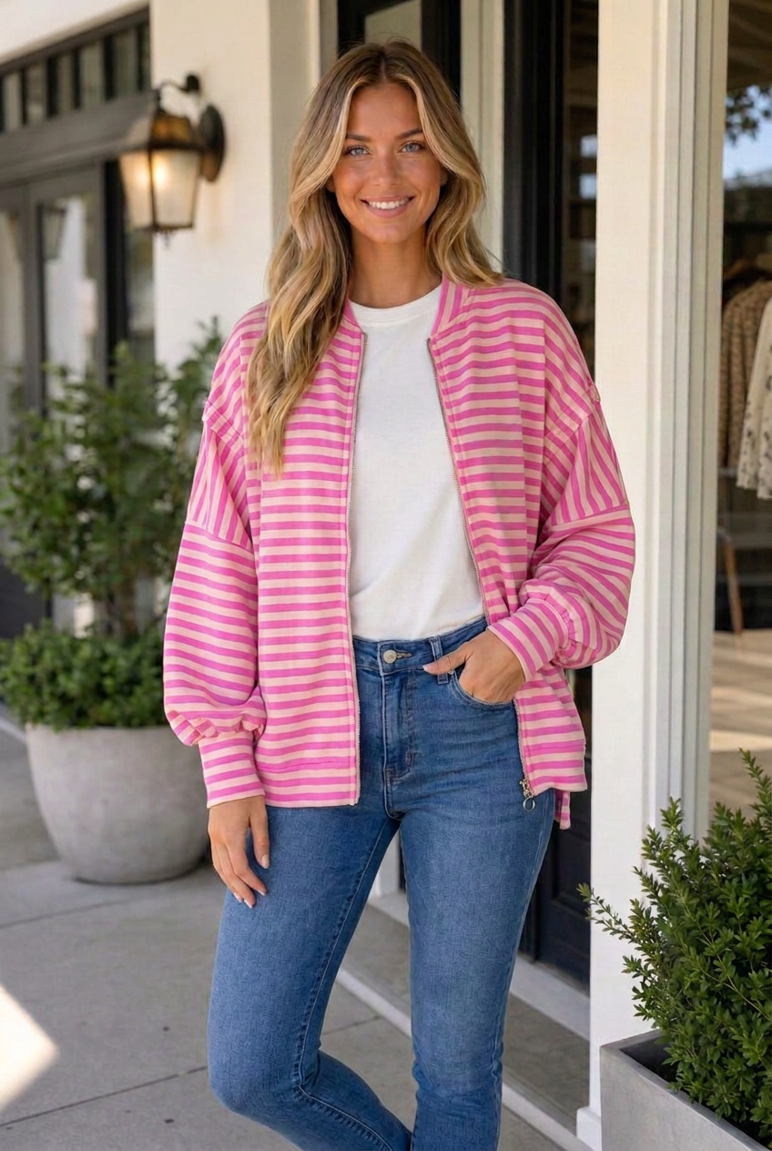 Ivanna Puff Sleeve Zip Jacket