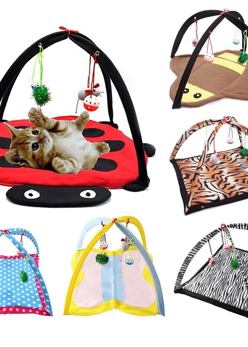 Cozycat Foldable Cartoon Cat Play Tent Hammock