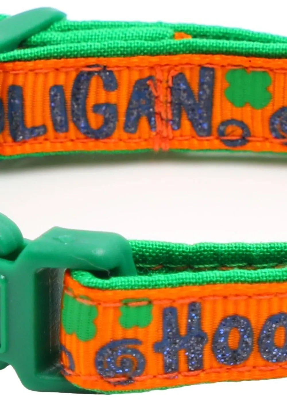 Hooligan Breakaway Cat Collar in eye-catching green hues.