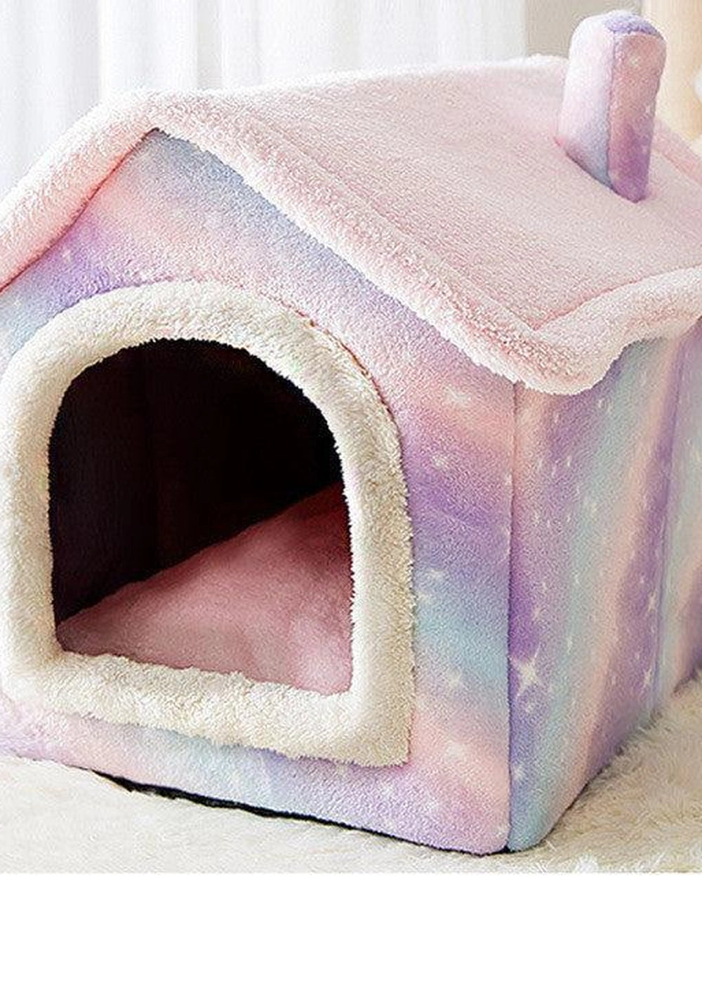 Warm foldable pet house, perfect winter retreat for pets.