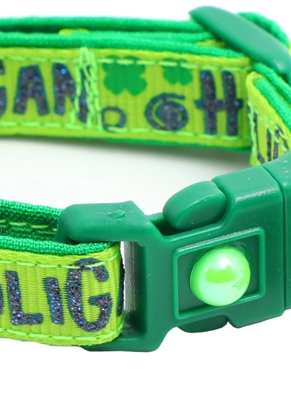 Hooligan Breakaway Cat Collar in vibrant green color.