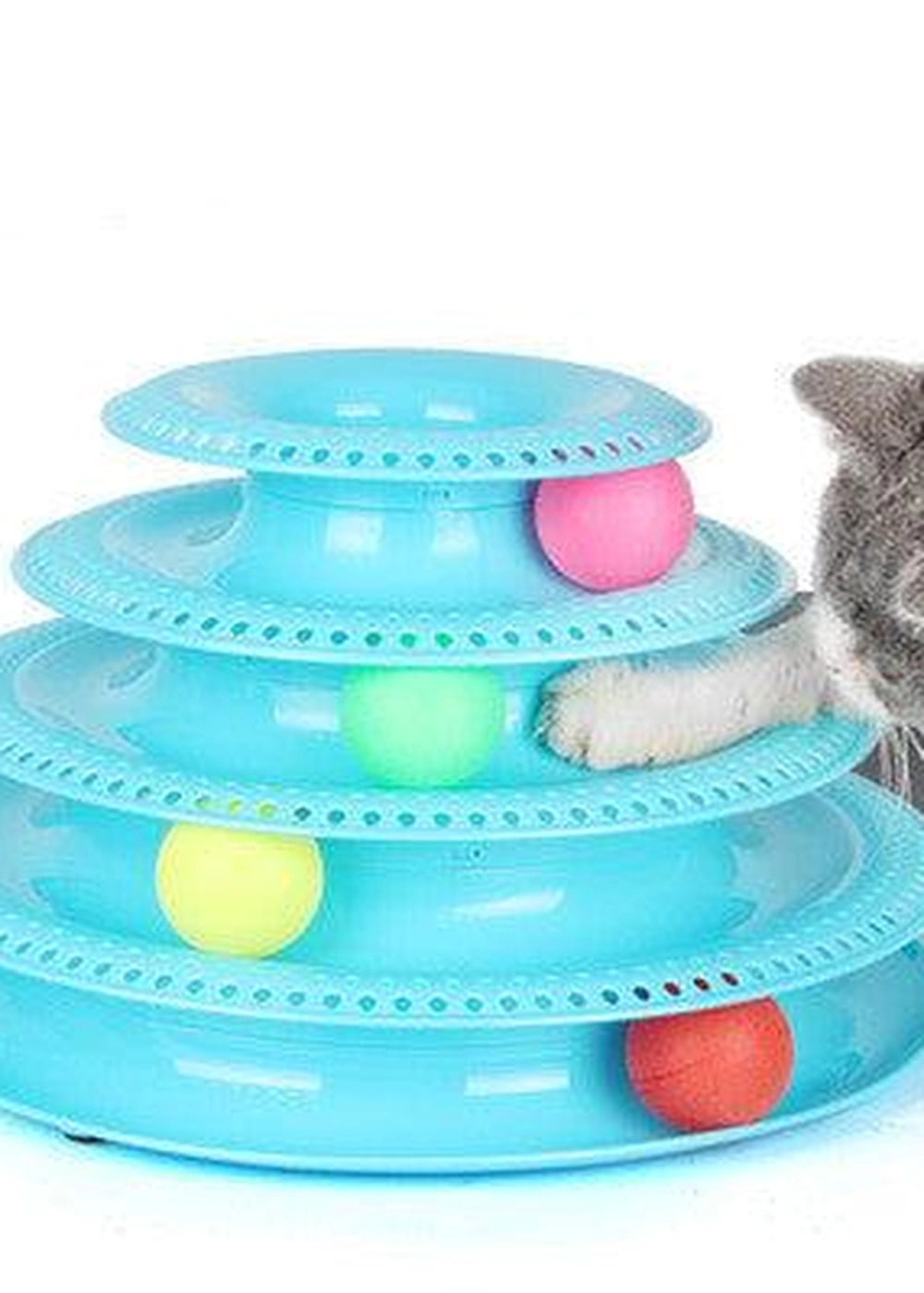 Interactive Cat Ball Tower Tracks Toy - Orange