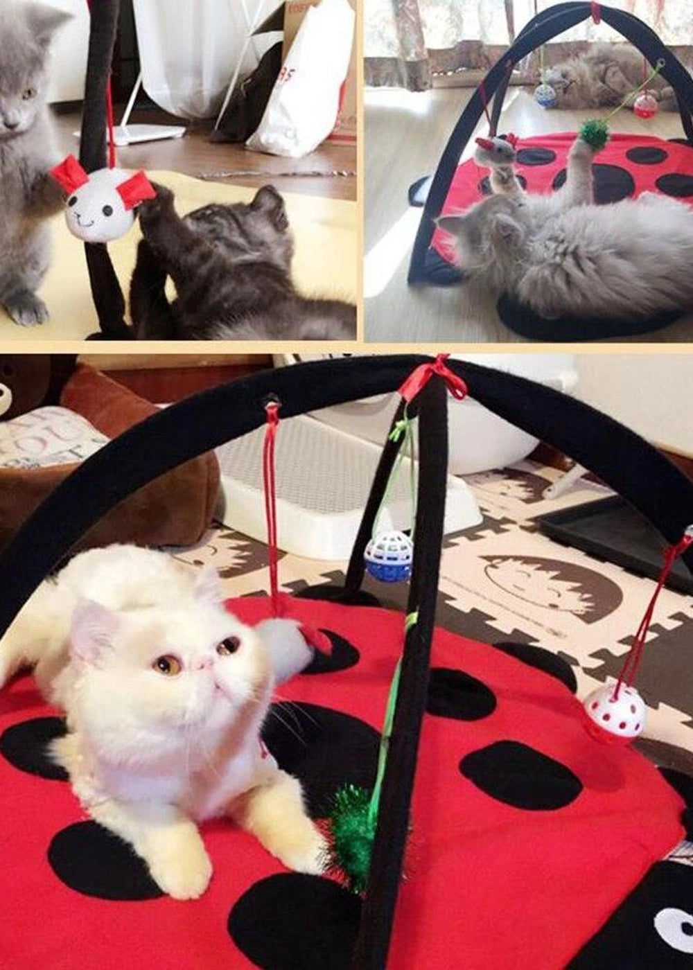 Cozycat Foldable Cartoon Cat Play Tent Hammock