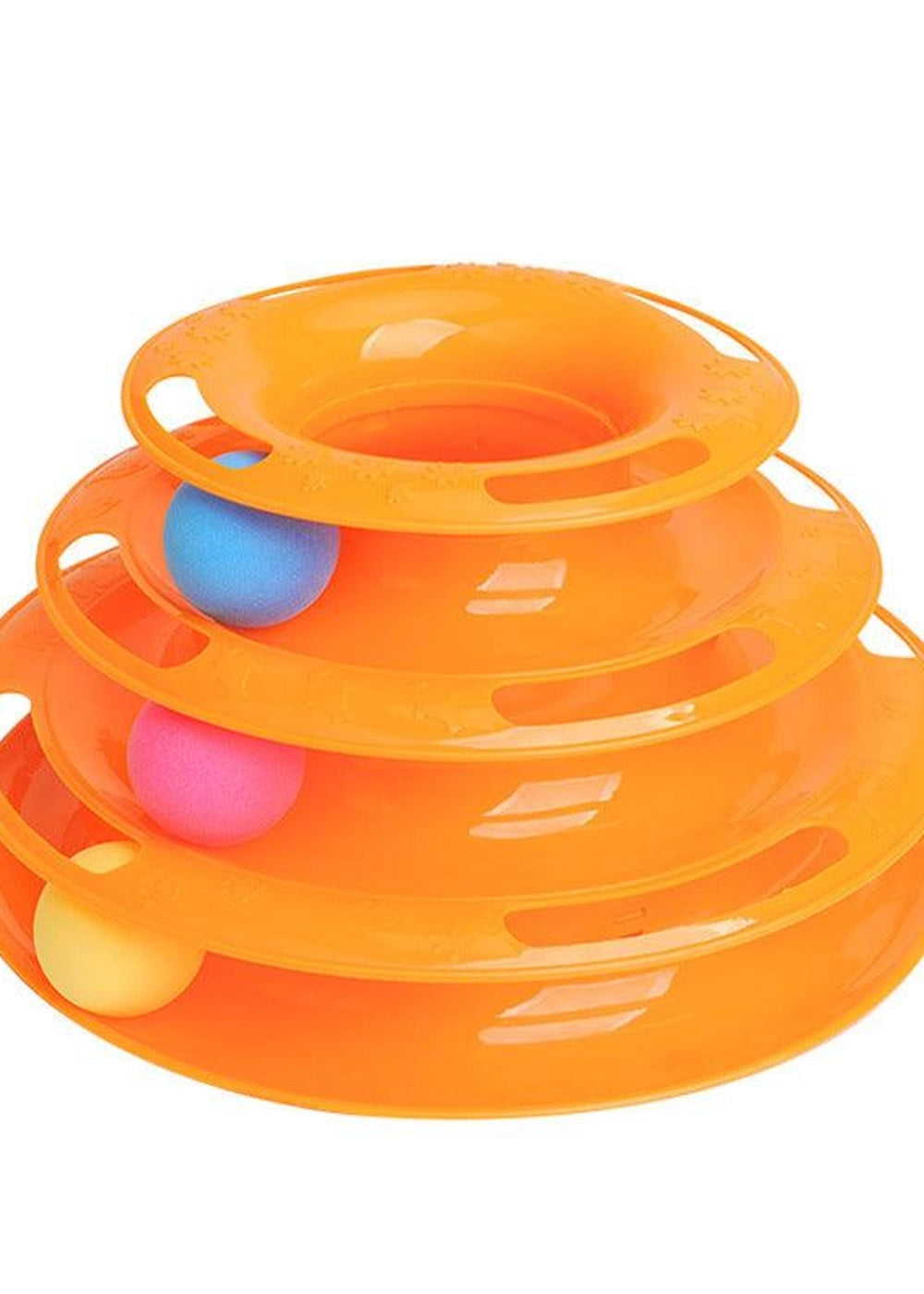 Interactive Cat Ball Tower Tracks Toy - Orange