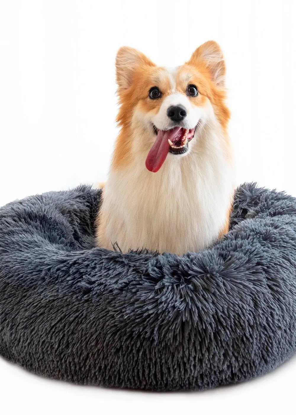 Plush Donut Pet Bed for Small Dogs & Cats - optimized image