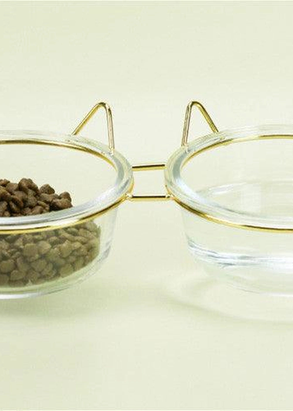 Sparkling Glass Cat Bowl With Elevated Rack - optimized image