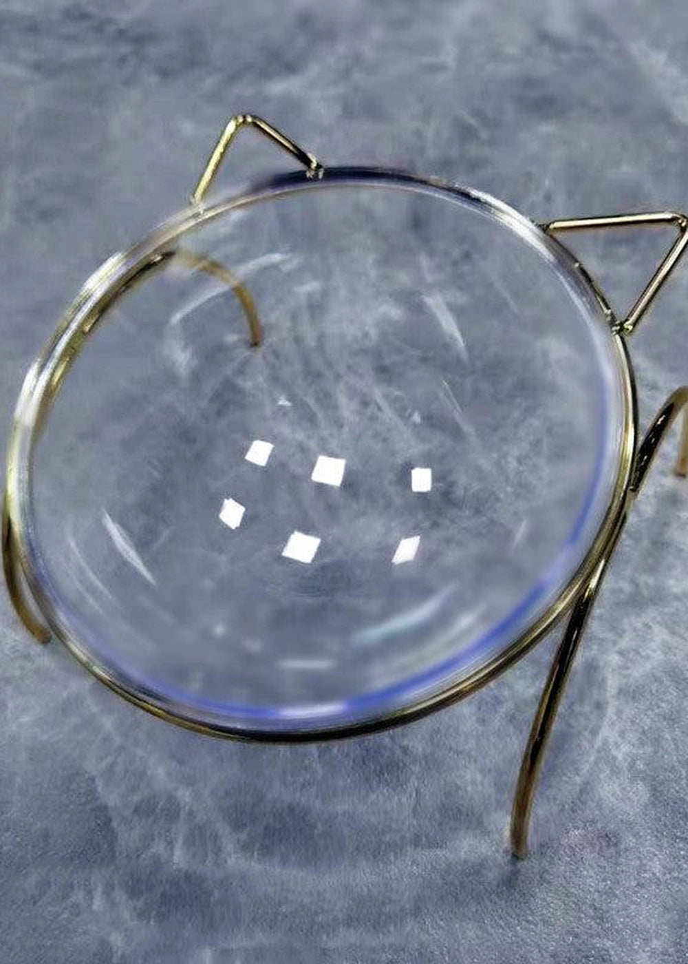 Sparkling Glass Cat Bowl With Elevated Rack - optimized image